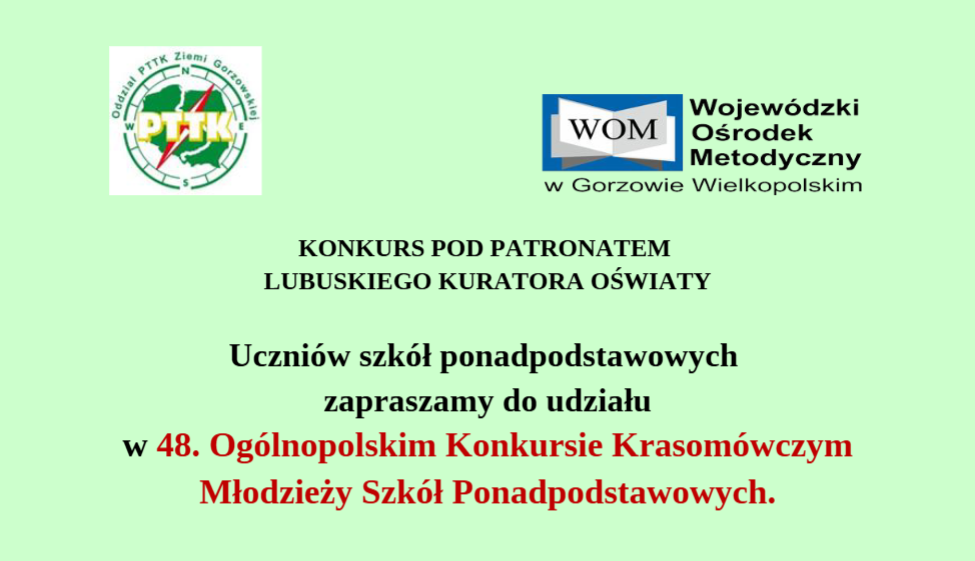 48. Ogólnopolski Konkurs Krasomówczy Młodzieży Szkół Ponadpodstawowych